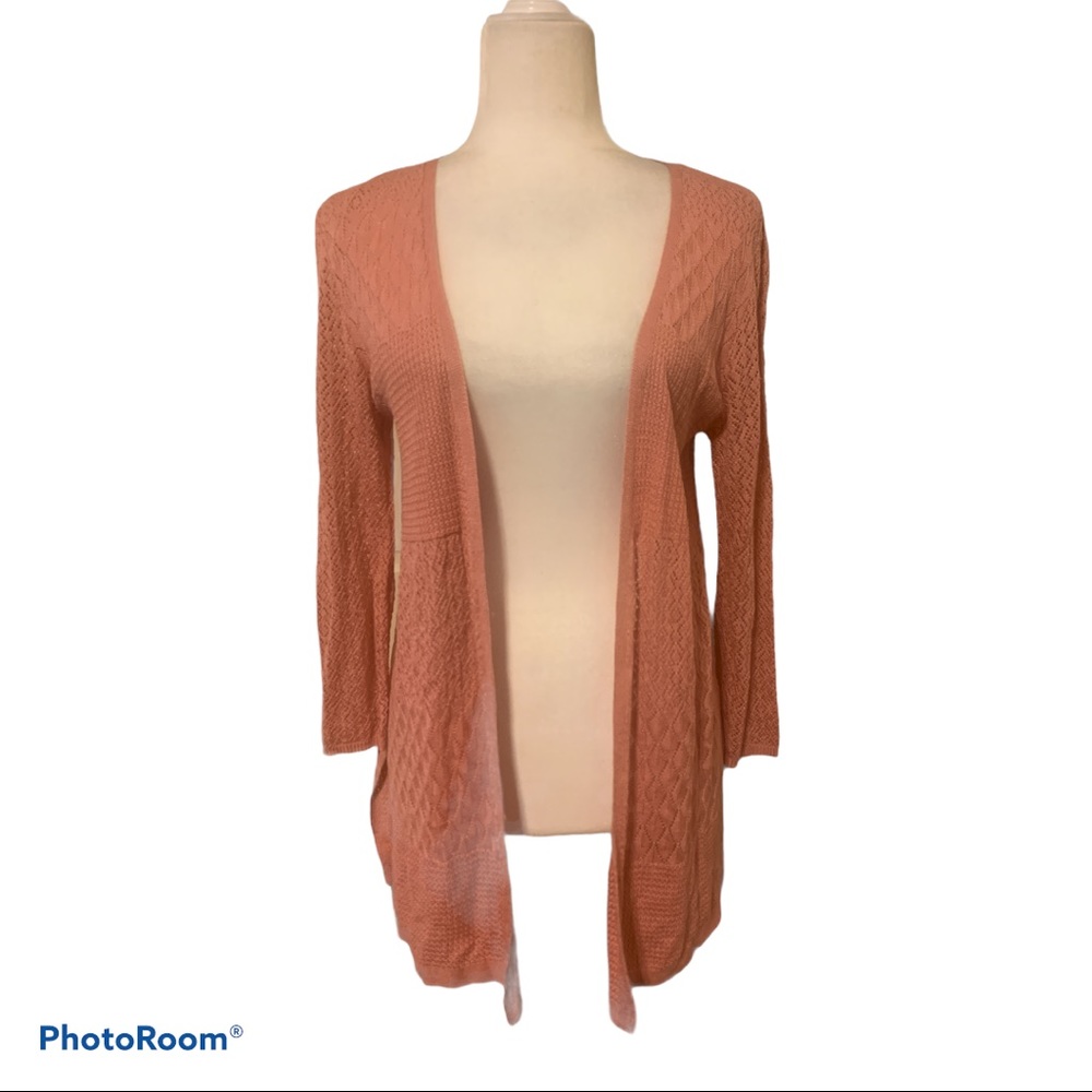 Wild Hart Rosette Open Knit Cardigan Sweater Sz M